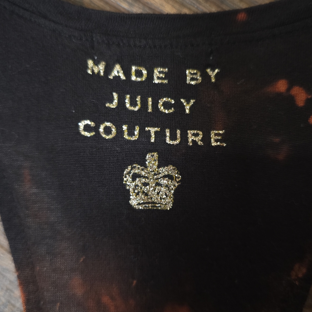 Unique Juicy Couture Black and Orange Bleach-Dye Feeling Beachy Tank Top - Picture 3 of 5